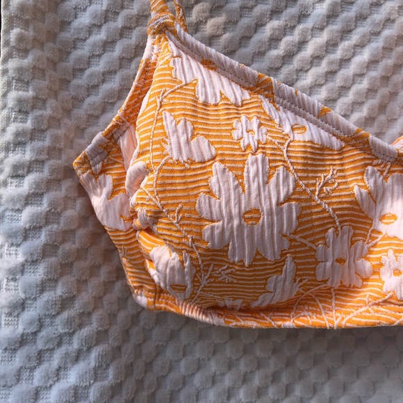 NWOT Xhilaration Orange White Floral Textured 2-PC Two Piece Convertible Bikini - Picture 8 of 16